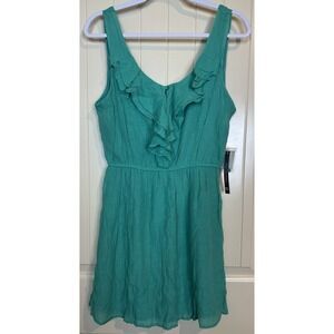 AS U WISH Sleeveless rayon ruffle round Neck Dress Empire Elastic waist sz M NWT